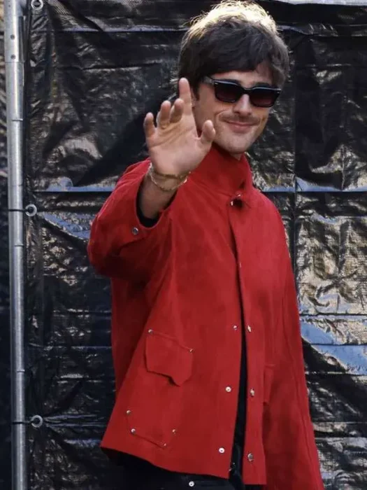 Wuthering Heights Jacob Elordi Red Suede Leather Jacket
