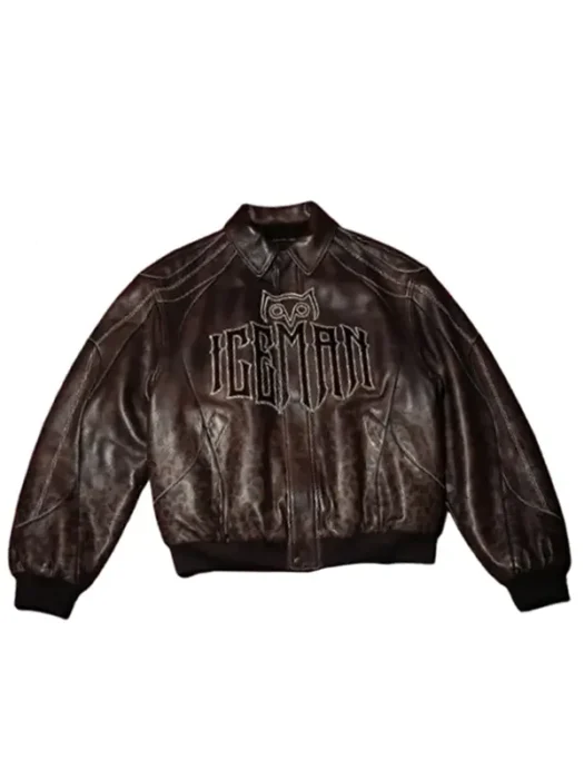 2026 Drake Iceman Brown Leather Jacket