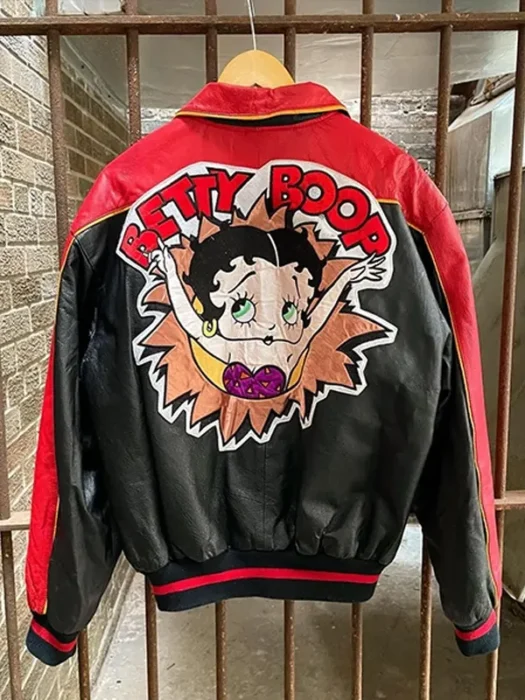 90s_Betty_Boop_Bomber_Leather_Jacket_Back