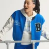 Adidas Boston Marathon 26 Blue & White Varsity Jacket