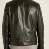 Alveraz Men's Black Sheepskin Biker Leather Jacket back