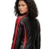 Biker jacket in colour-block leather 2
