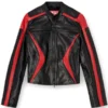 Biker jacket in colour-block leather 4