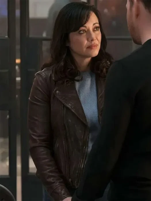 Boston Blue 2026 Maria Baez Brown Leather Jacket