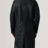Cai Distressed Black Leather Shearling Coat back