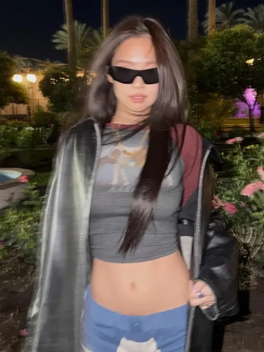 Coachella 2026 Jennie Kim Black Leather Jacket