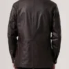 Connor Maroon Leather Coat back