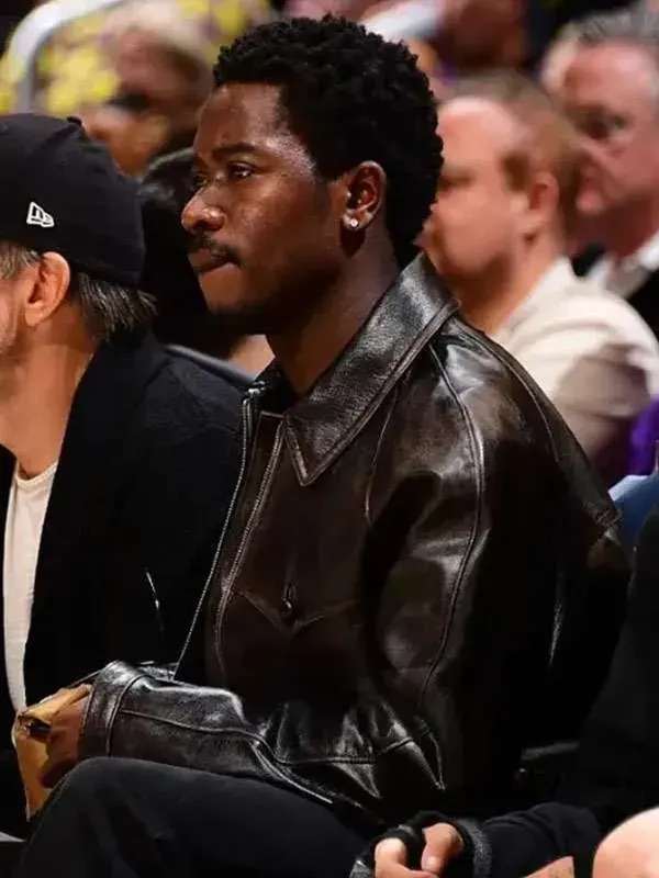 Damson Idris Black Leather Jacket