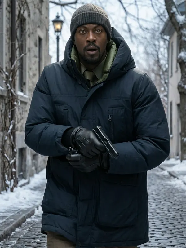 David Ajala Law and Order Hooded Puffer Jacket