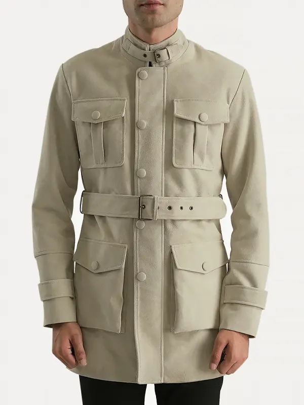 Dolf Off-White Suede Jacket half