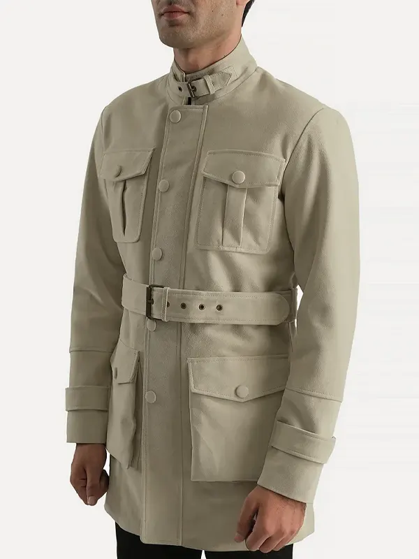 Dolf Off-White Suede Jacket side