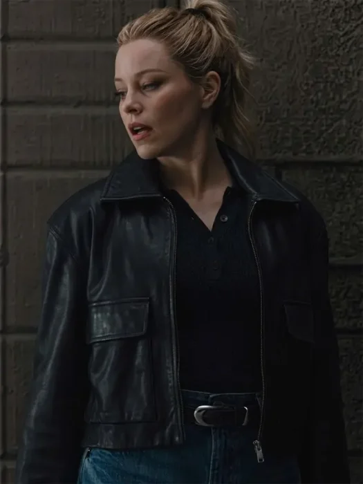 Elizabeth The Miniature Wife Black Leather Jacket
