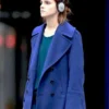Emma Watson Blue Wool Peacoat 1
