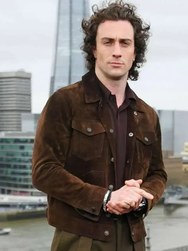 Fuze Aaron Taylor-Johnson Suede Leather Jacket