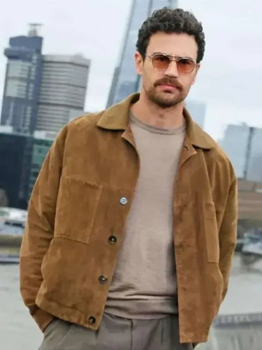 Fuze Theo James Brown Suede Leather Jacket