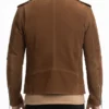 Handmade Mens Tan Brown Suede Biker Jacket back