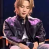 Jimin Event Black Leather Jacket