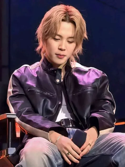Jimin Event Black Leather Jacket