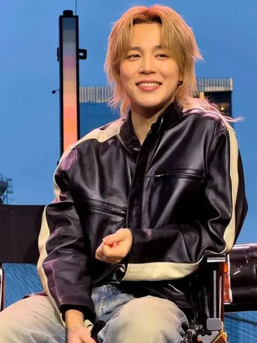 Jimin Event Leather Black Jacket