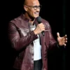 Jumanji Open World Photocall Dwayne Johnson Leather Jacket