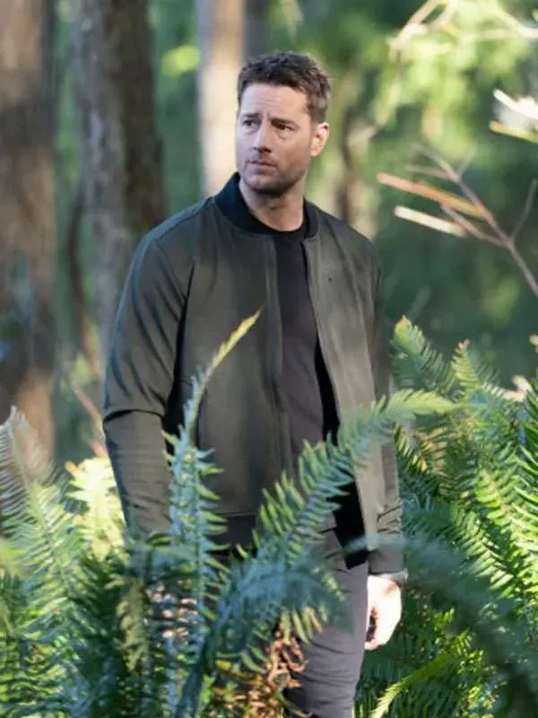 Justin Hartley Tracker Green Bomber Jacket