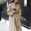 LFW Daisy Edgar-Jones Beige Trench Coat