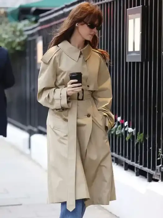 LFW Daisy Edgar-Jones Beige Trench Coat