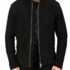 Mens Black Suede Biker Jacket