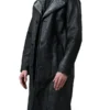 Mens Distressed Shearling Leather Coat