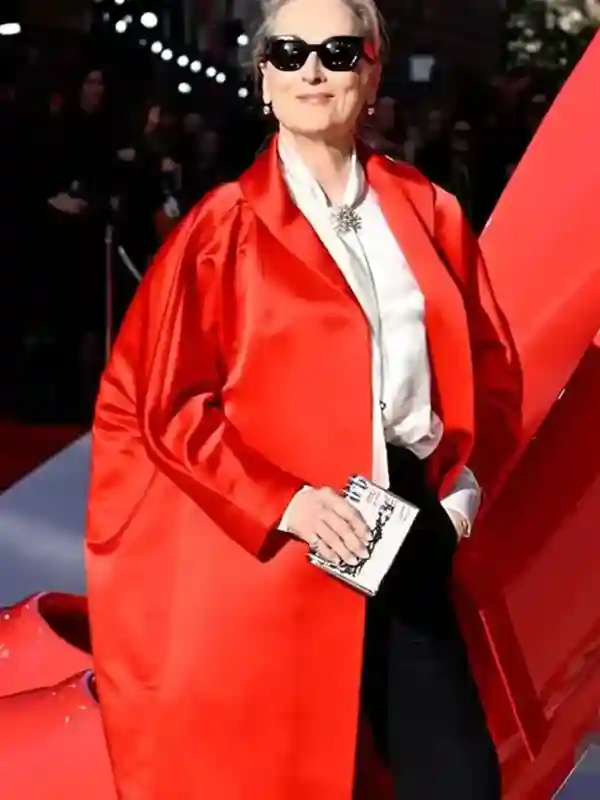 Meryl Streep European Premiere Red Long Coat