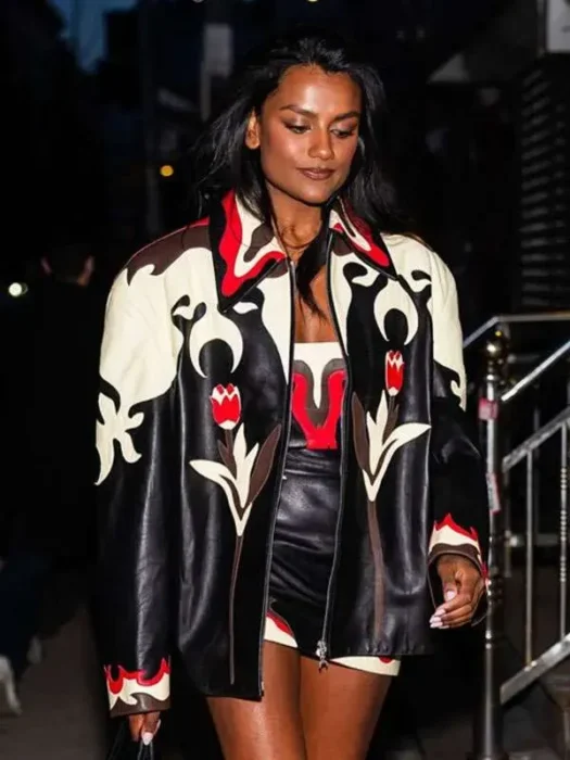 NYC 2026 Simone Ashley Leather Jacket
