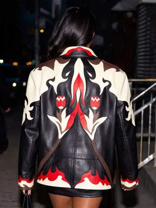 NYC 2026 Simone Ashley Leather Jacket Back