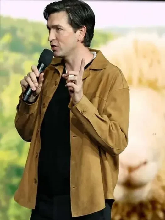 Nicholas Braun CinemaCon Leather Brown Jacket