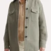 Olive Green Oversized Wool Shirt