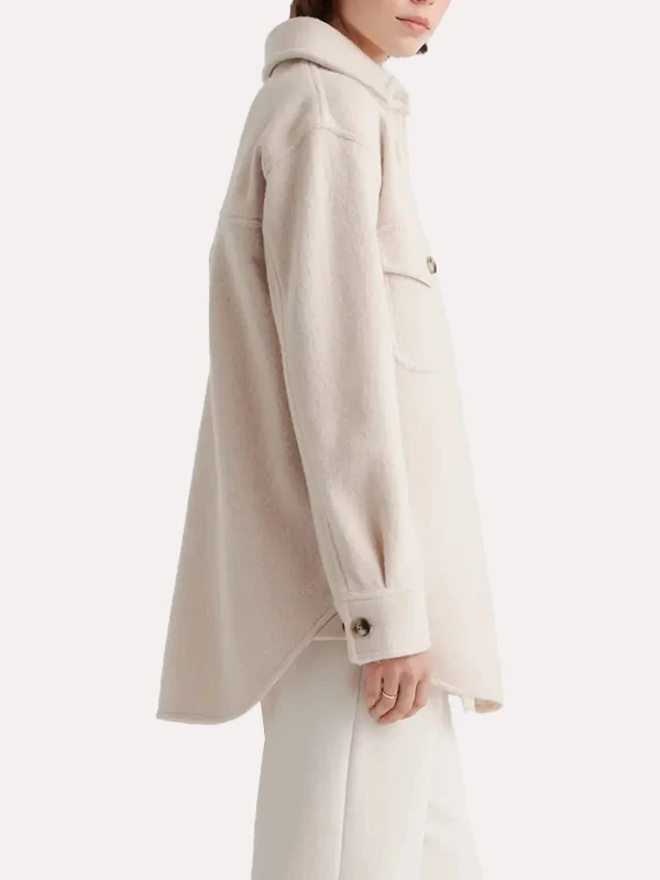 Oversized Wool Shirt Jacket For Womens