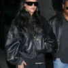 Rihanna The Laugh Factory Black Oversized Leather Jacket