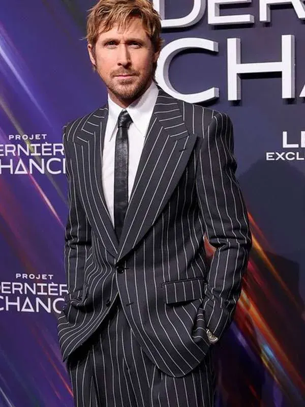 Ryan Gosling Project Hail Mary Premiere Pinstripe Blazer