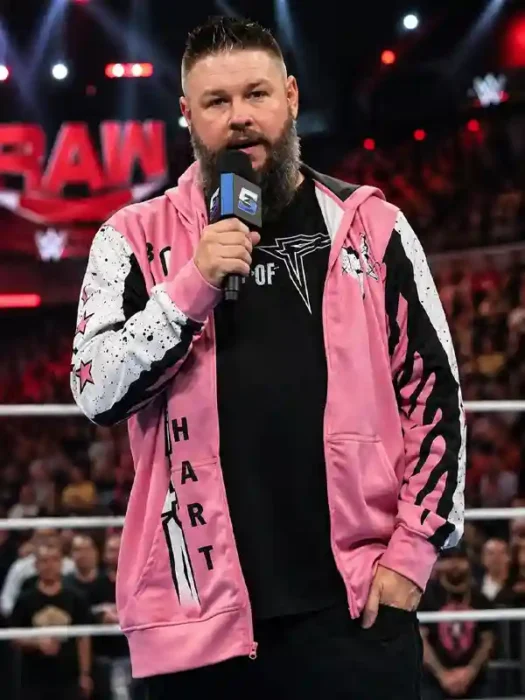 SmackDown Kevin Owens Pink Hooded Jacket