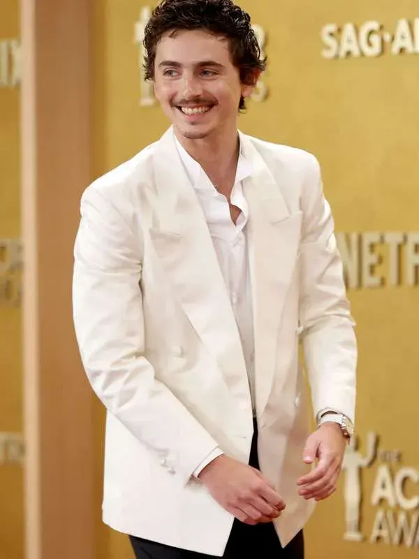The Actor Awards Timothee Chalamet White Blazer