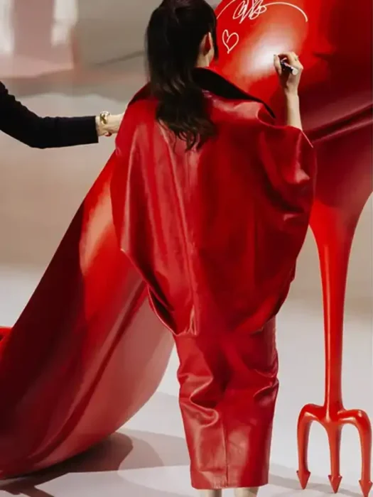 The Devil Wears Prada 2 Event Anne Hathaway Red Coat Back