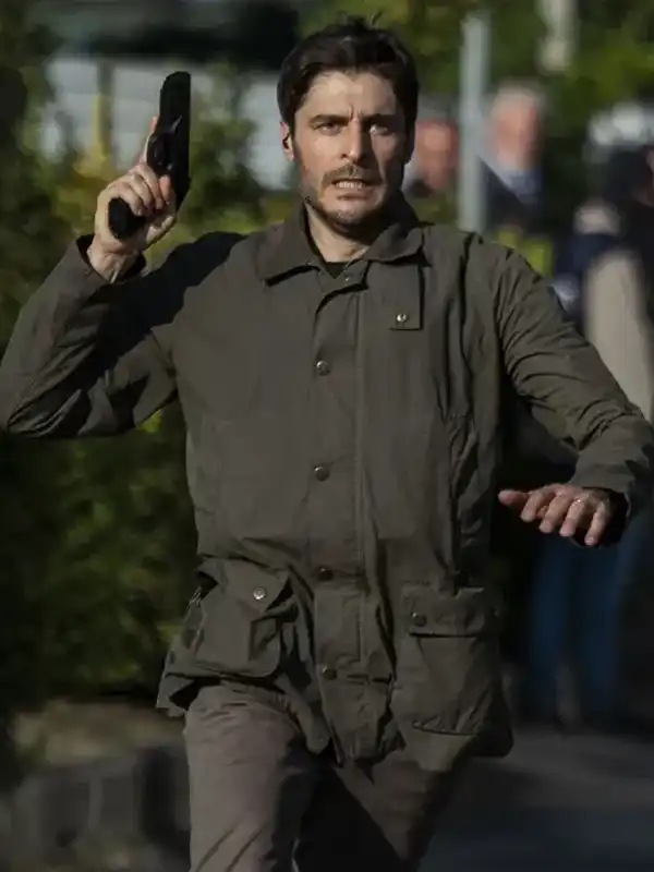 The Invisible 2026 Lino Guanciale Grey Jacket