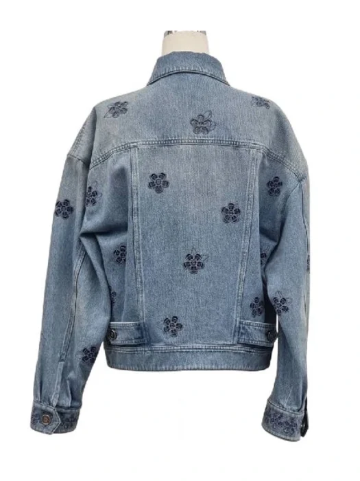 The Madison S01 Bridgett Reese Blue Floral Denim Jacket Back