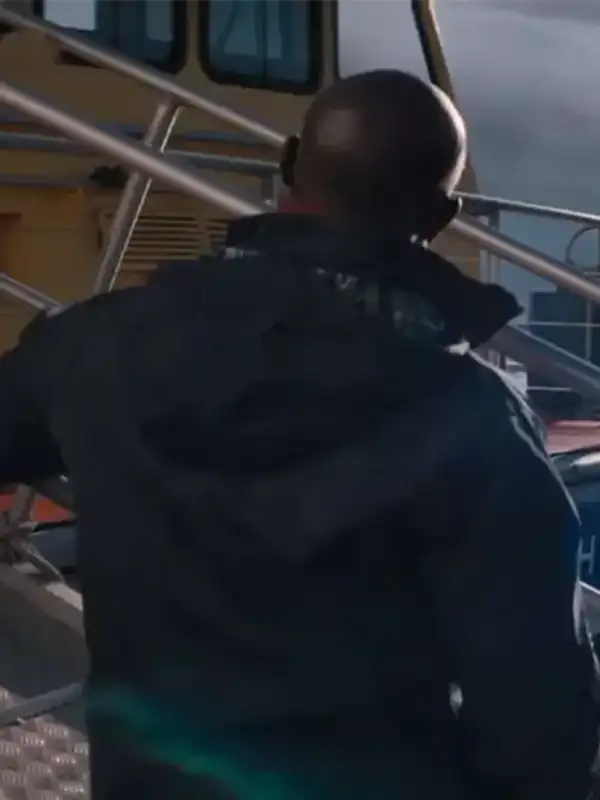 Thrash Djimon Hounsou Blue Hooded Jacket Back