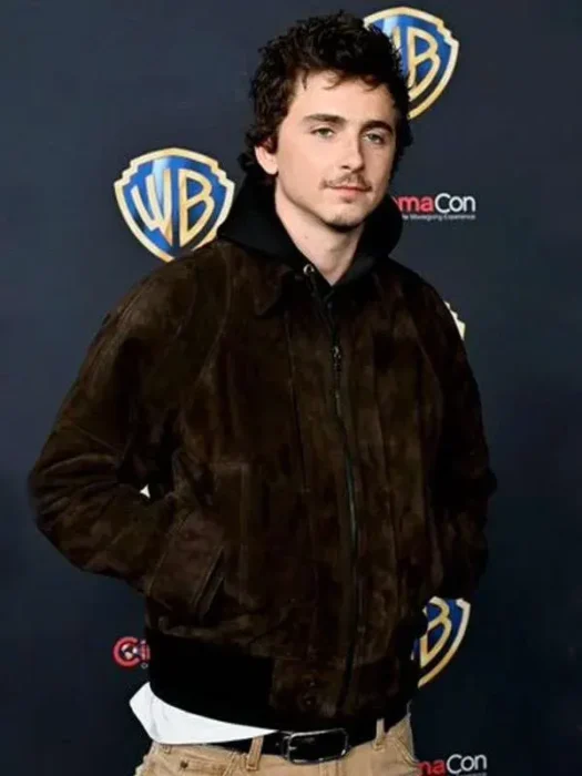 Timothee Chalamet CinemaCon Brown Suede Jacket