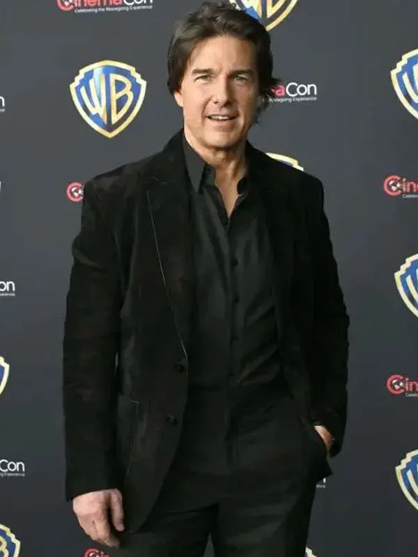 Tom Cruise CinemaCon Suede Black Blazer