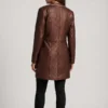 Trudy Lane Quilted Maroon Leather Coat back