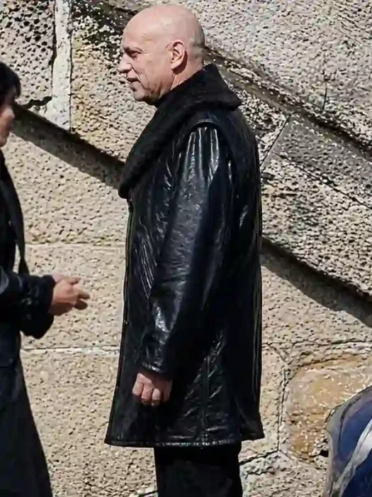 Wednesday S03 Uncle Fester Leather Coat