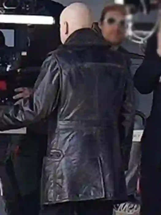 Wednesday S03 Uncle Fester Leather Coat Back