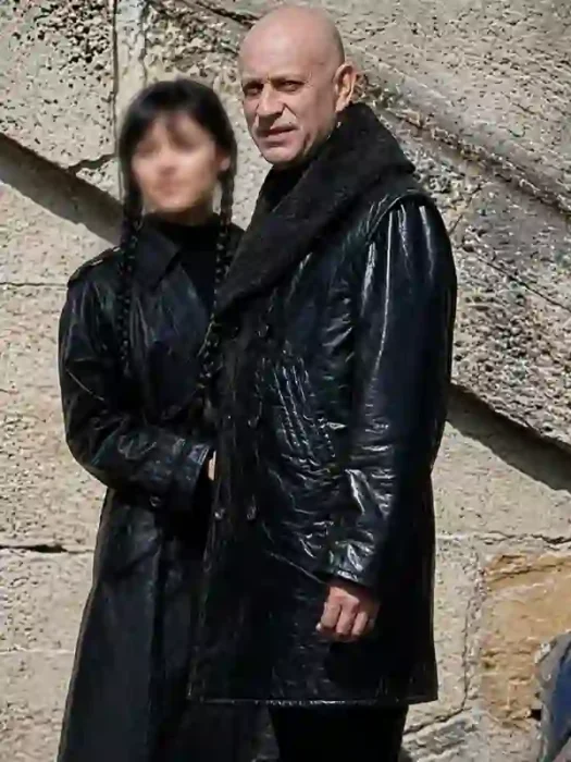 Wednesday Uncle Fester Leather Coat