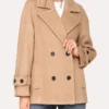 Womens Camel Brown Peacoat